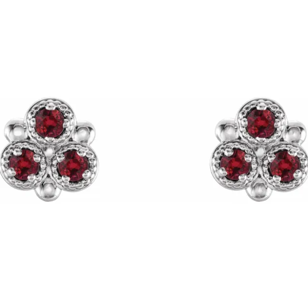 Clover Ruby Earrings