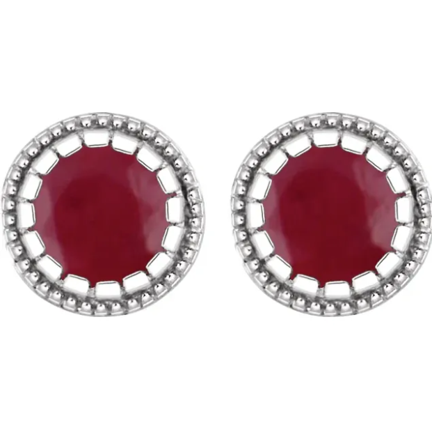 Jasmine Ruby Bezel Set Earrings