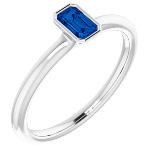 Zinnia Blue Sapphire Stackable Ring