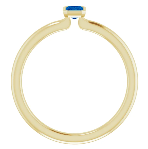 Zinnia Blue Sapphire Stackable Ring