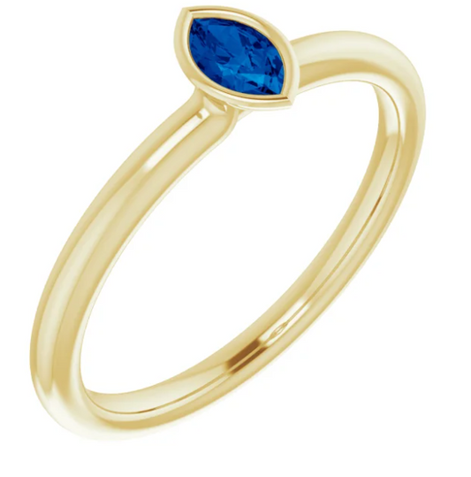 Clematis Blue Sapphire Stackable Ring