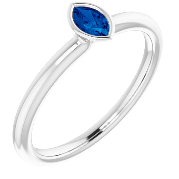 Clematis Blue Sapphire Stackable Ring