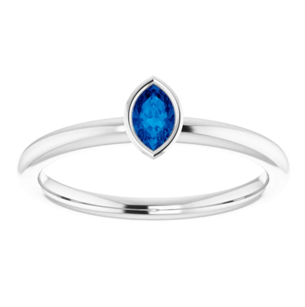 Clematis Blue Sapphire Stackable Ring