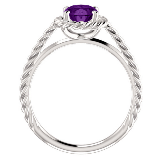 Hibiscus Amethyst Rope Ring