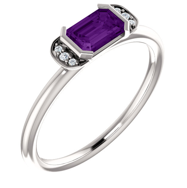 Dahlia Amethyst and Diamond Ring