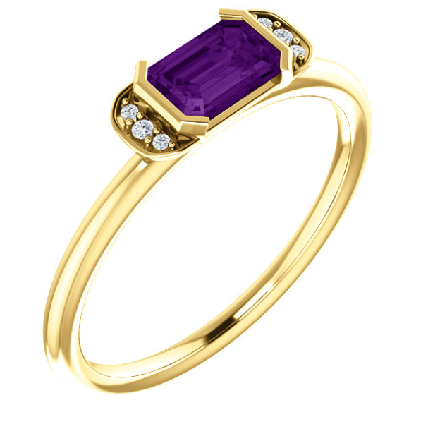 Dahlia Amethyst and Diamond Ring