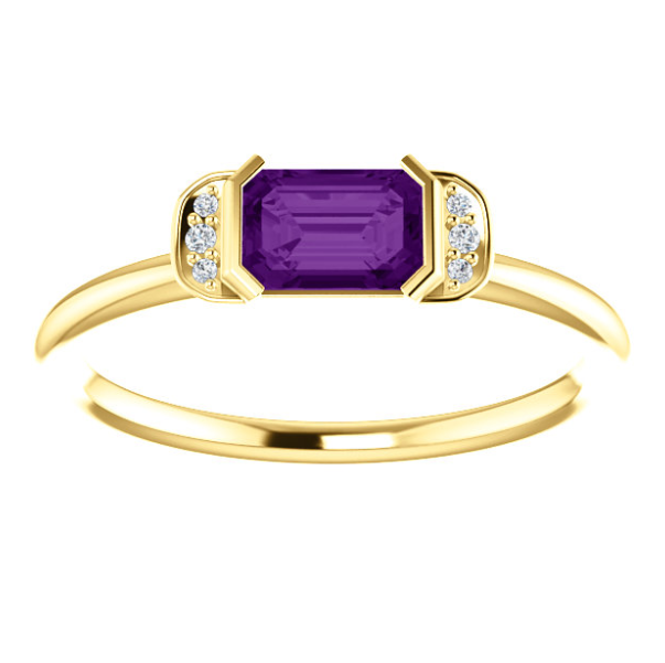 Dahlia Amethyst and Diamond Ring