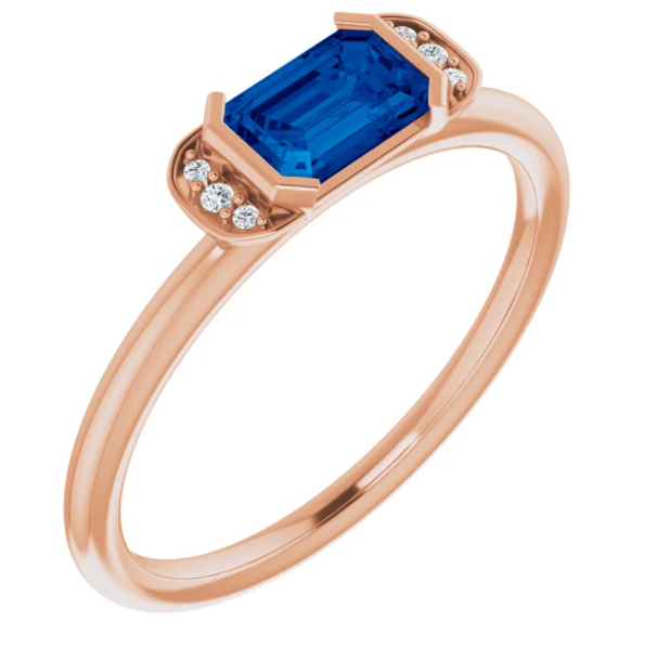 Dahlia Blue Sapphire and Diamond Ring