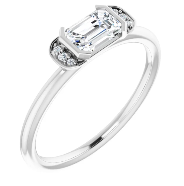 Dahlia White Sapphire and Diamond Ring