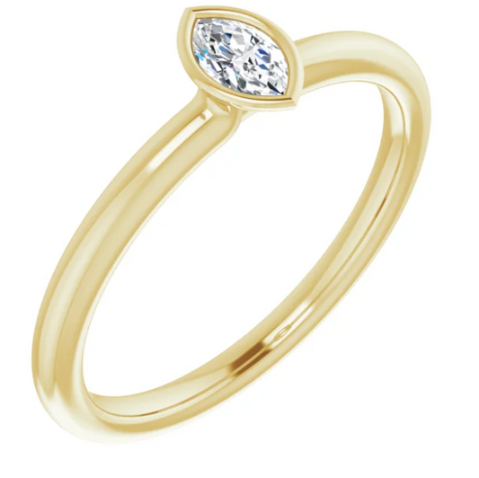 Clematis White Sapphire Stackable Ring