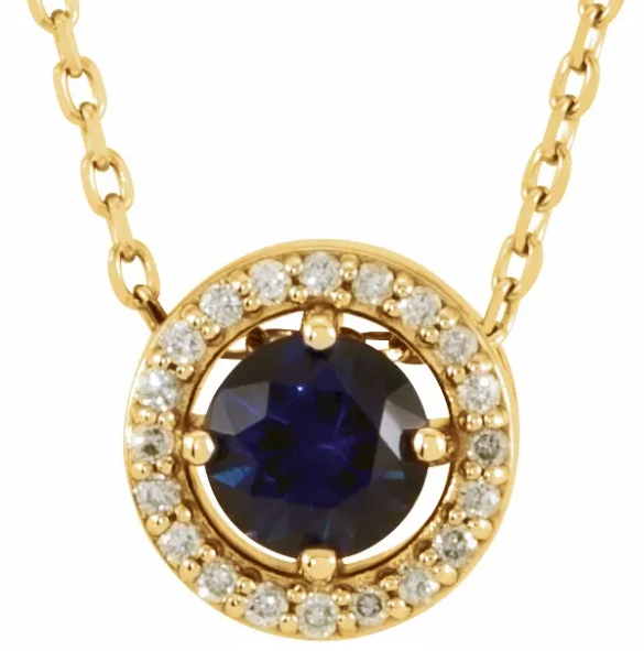 Hydrangea Blue Sapphire and Diamond Necklace