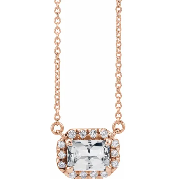 Zinnia White Sapphire & Diamond Necklace