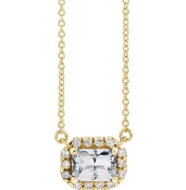 Zinnia White Sapphire & Diamond Necklace