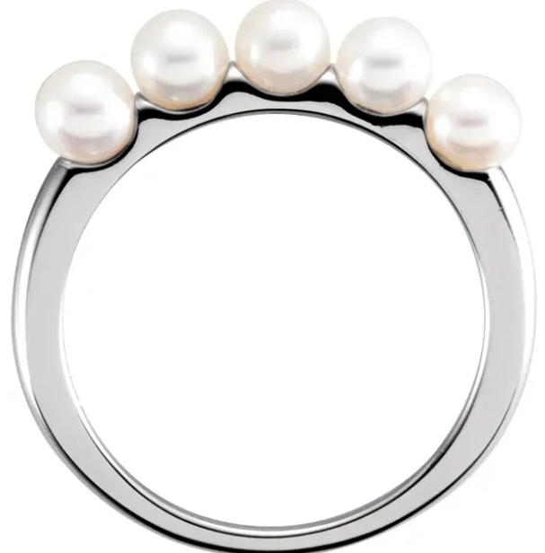 Lilac Five Pearl Ring