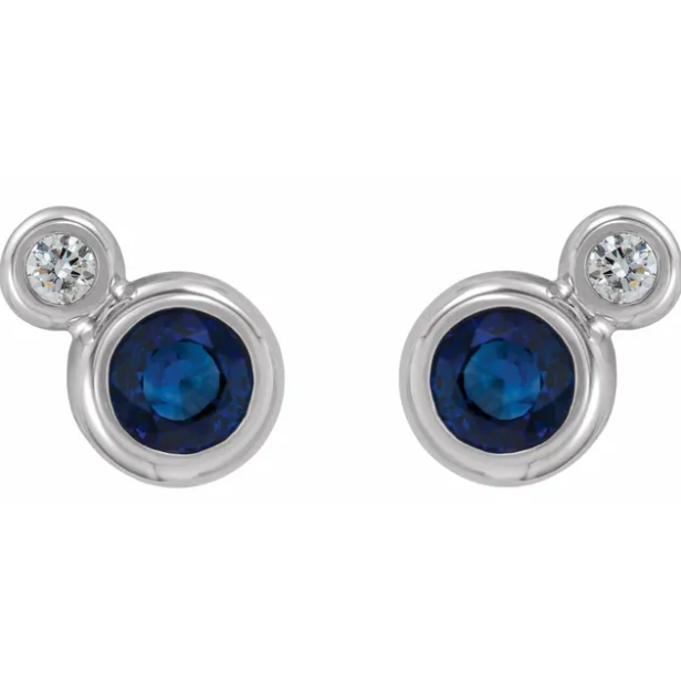Poppy Blue Sapphire & Diamond Earrings