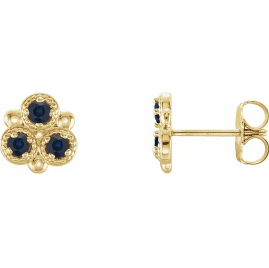 Clover Blue Sapphire Earrings