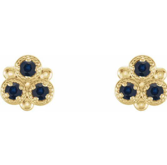 Clover Blue Sapphire Earrings