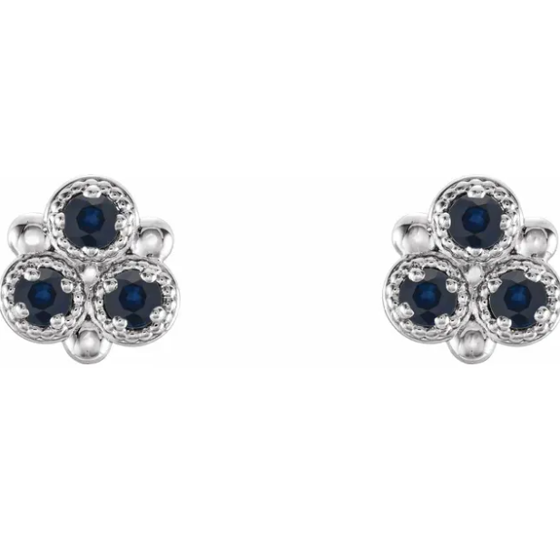 Clover Blue Sapphire Earrings