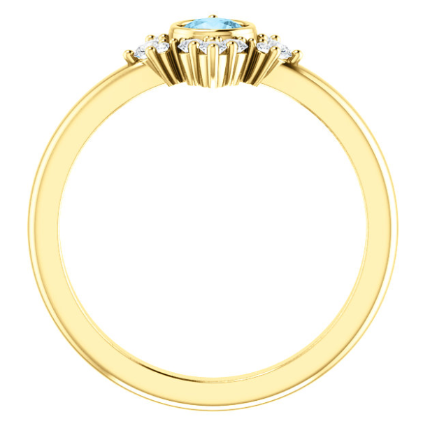 Poppy Aquamarine and Diamond Ring