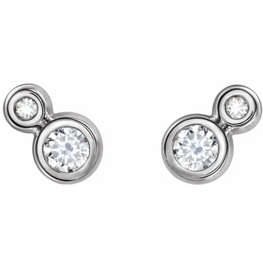 Poppy White Sapphire & Diamond Earrings