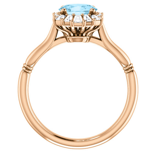 Aquamarine and Diamond Ring