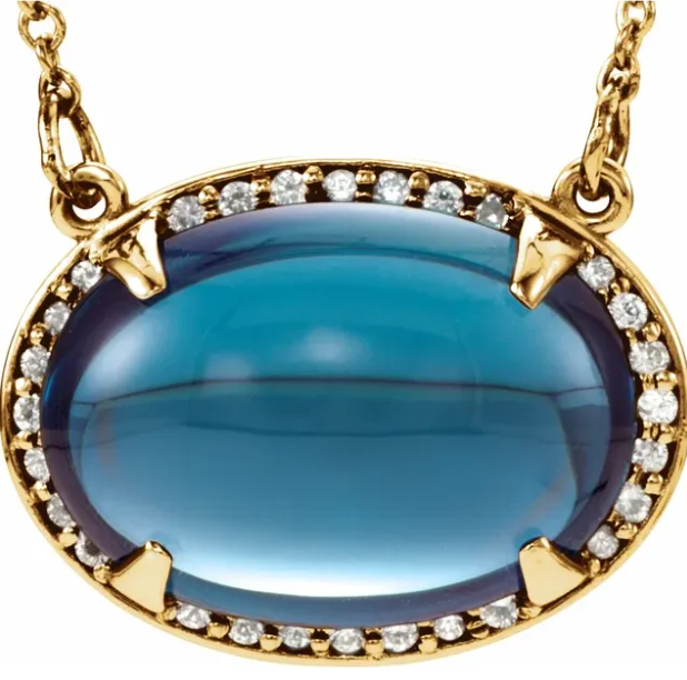 Plumeria London Blue Topaz & Diamond Necklace
