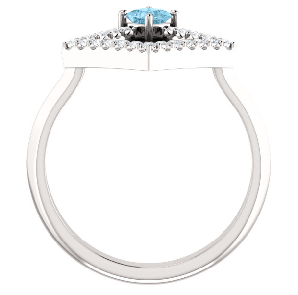 Dahlia Aquamarine and Diamond Ring