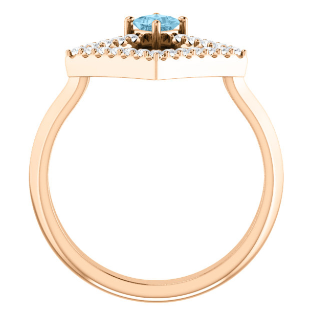 Dahlia Aquamarine and Diamond Ring