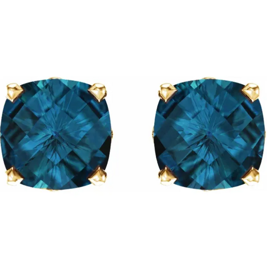 Fritillaria London Blue Topaz Stud Earrings