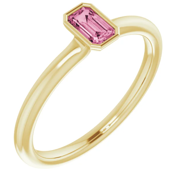 Zinnia Pink Tourmaline Stackable Ring