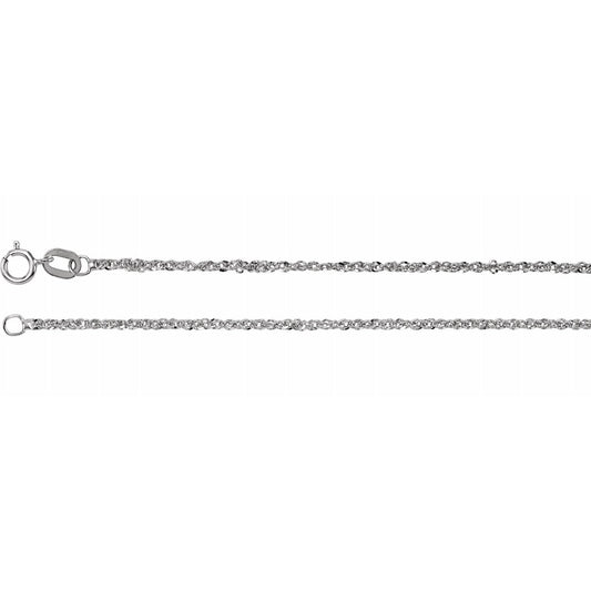 1.25mm Diamond-cut Singapore Chain