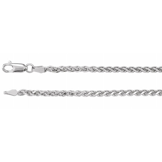 2.75mm Diamond-Cut Wheat Chain