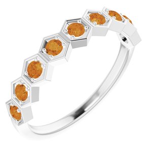 Marigold Citrine Honeycomb Stackable Ring