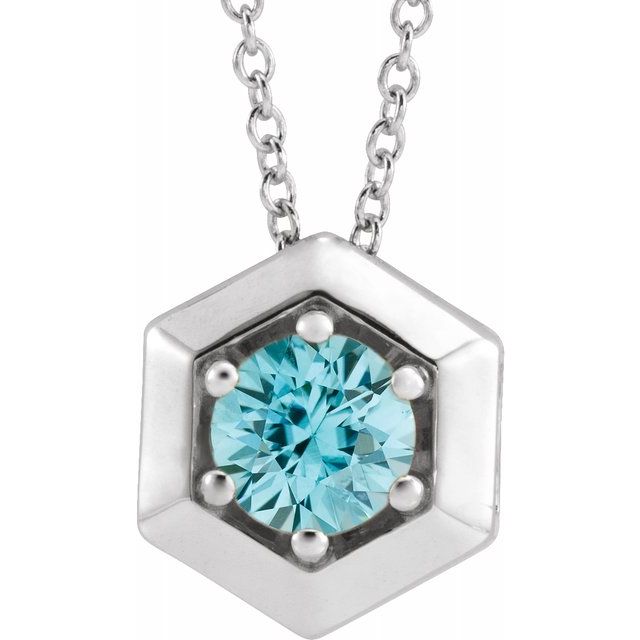 Marigold Blue Zircon Honeycomb Necklace