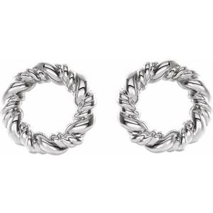 Hibiscus Rope Circle Stud Earrings