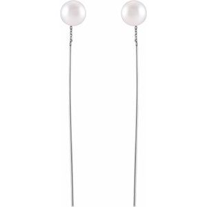 Hibiscus Pearl Threader Earrings