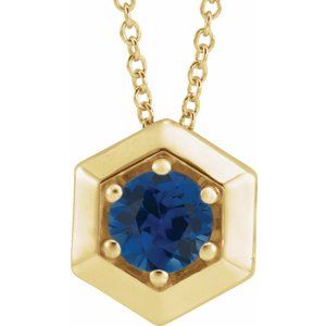 Marigold Blue Sapphire Honeycomb Necklace