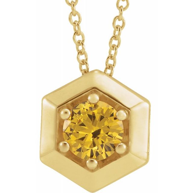 Marigold Citrine Honeycomb Necklace