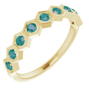 Marigold Alexandrite Honeycomb Stackable Ring