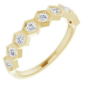 Marigold Diamond Honeycomb Stackable Ring