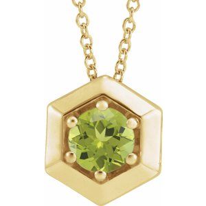 Marigold Peridot Honeycomb Necklace