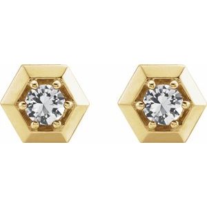 Marigold White Sapphire Honeycomb Stud Earrings