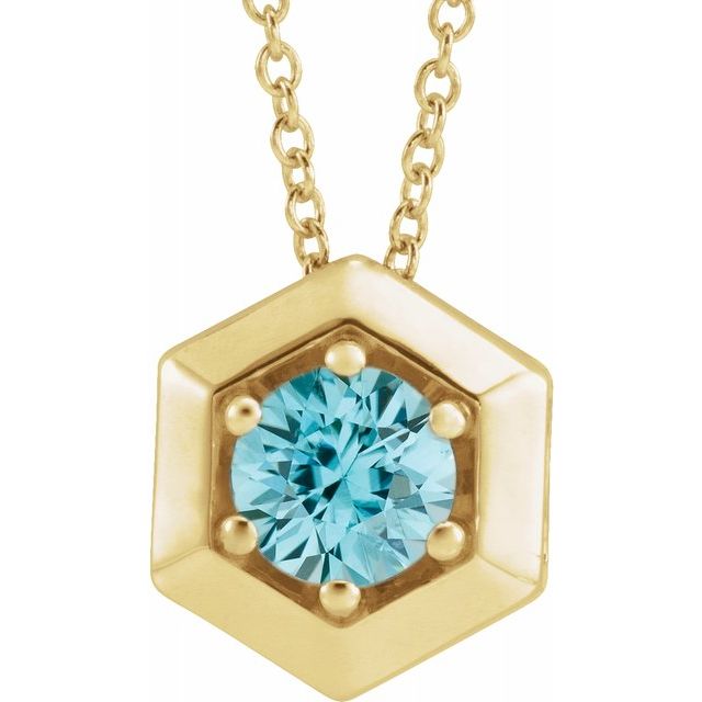 Marigold Blue Zircon Honeycomb Necklace