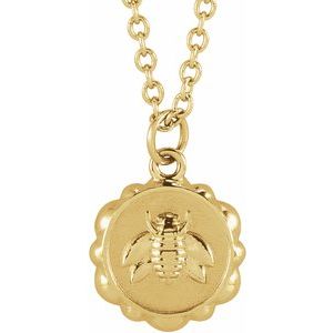 Marigold Bee Medallion Necklace