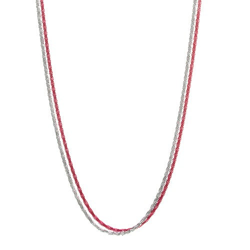 Red & White Diamond Cut Double Chain