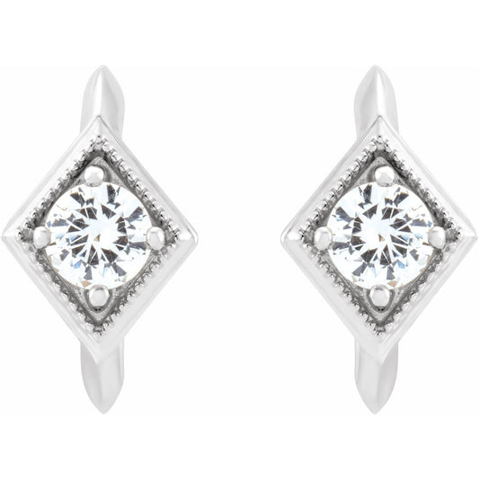 Dahlia White Sapphire J Hoop Earrings