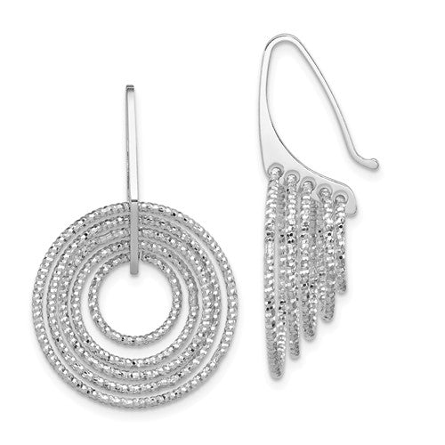 Diamond Cut Circles Dangle Earrings