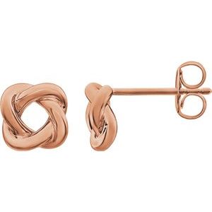 Rose Love Knot Stud Earrings