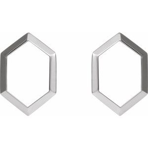 Dahlia Hexagon Stud Earrings